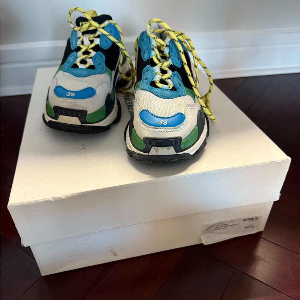 Balenciaga Multicolor Sneakers - Blue, Green, Black, Cream - Picture 2 of 5